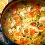 Easy Lemon Chicken Orzo Soup First Image