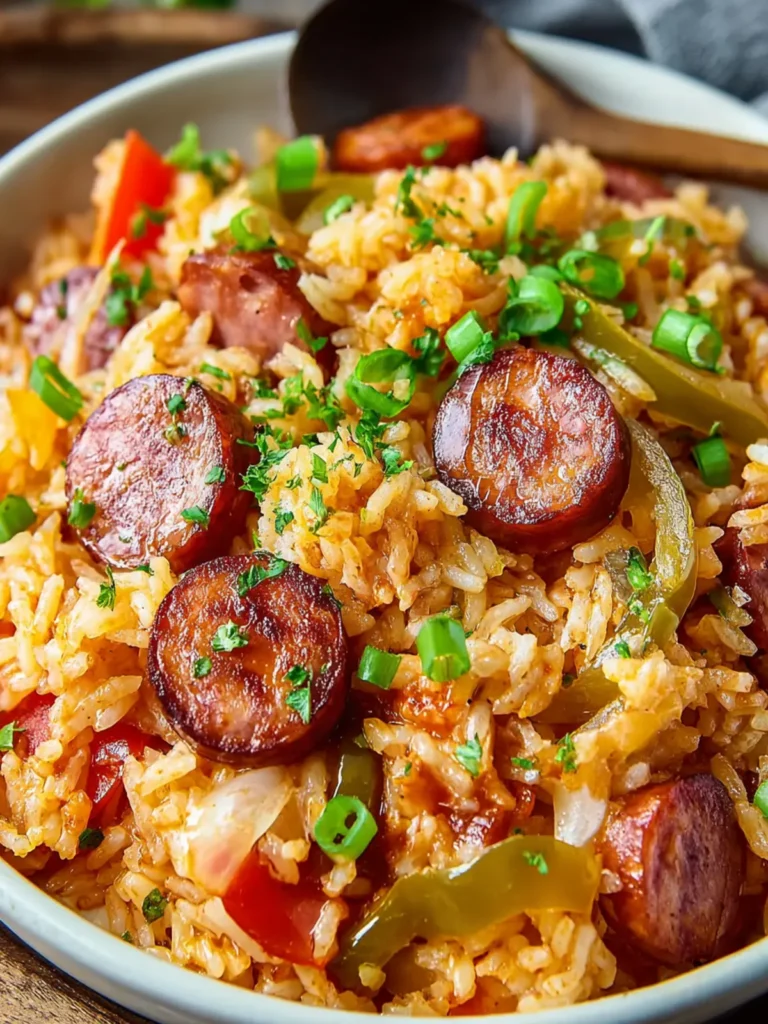 Easy One Pot Smoked Sausage & Rice Dinner Delight First Image
