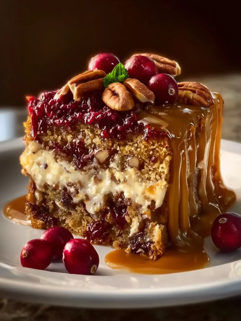 Cranberry Pecan Caramel Cake First Image