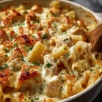 Creamy Chicken Alfredo Pasta Bake First Image