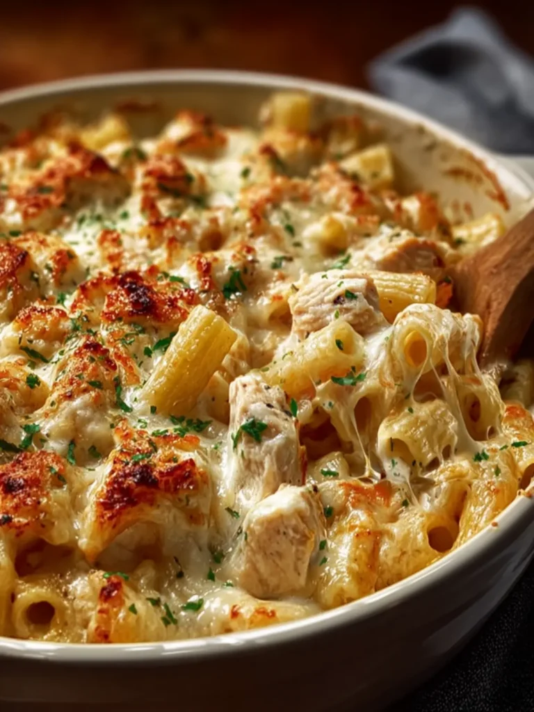 Creamy Chicken Alfredo Pasta Bake First Image
