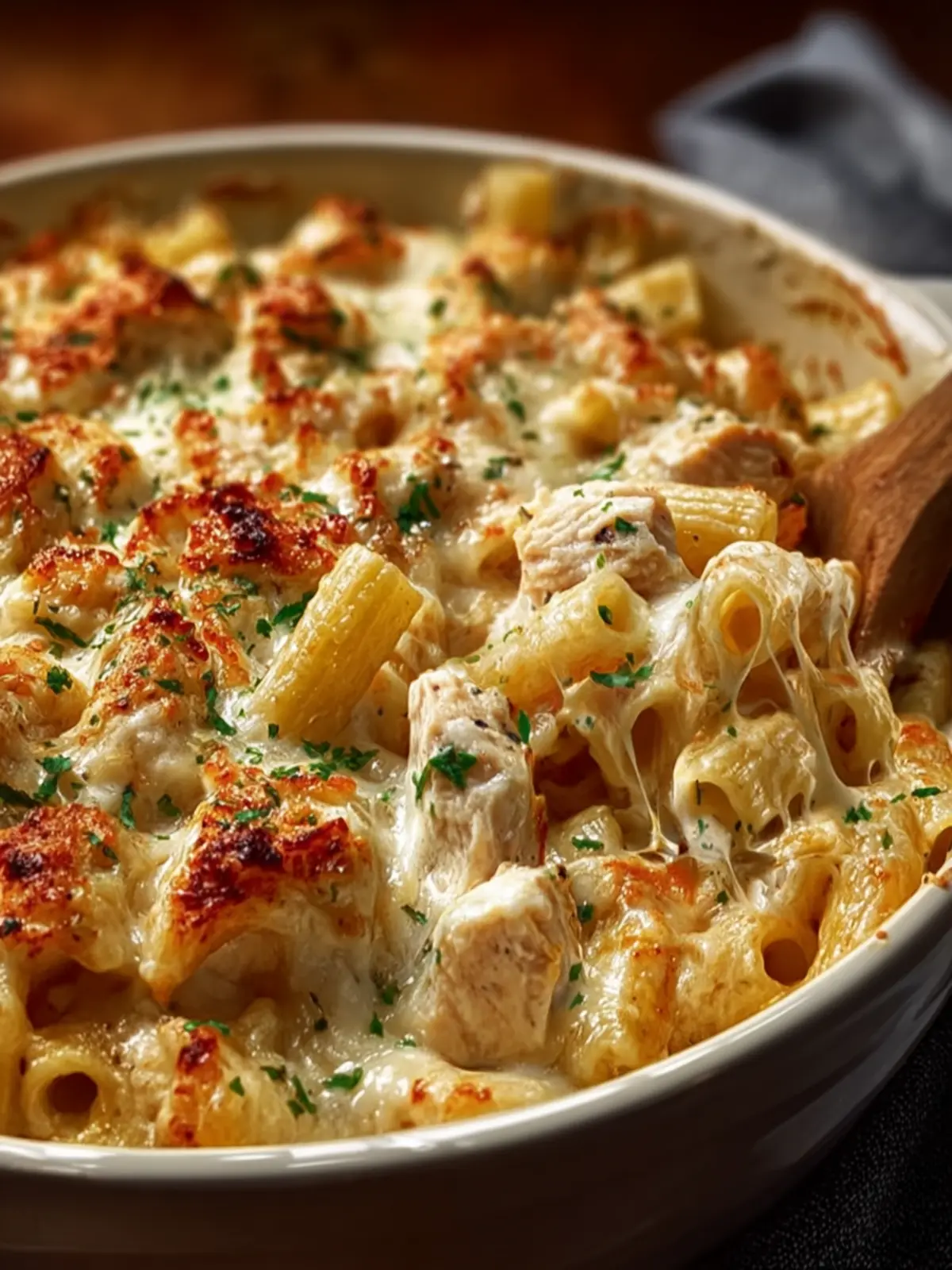Creamy Chicken Alfredo Pasta Bake First Image