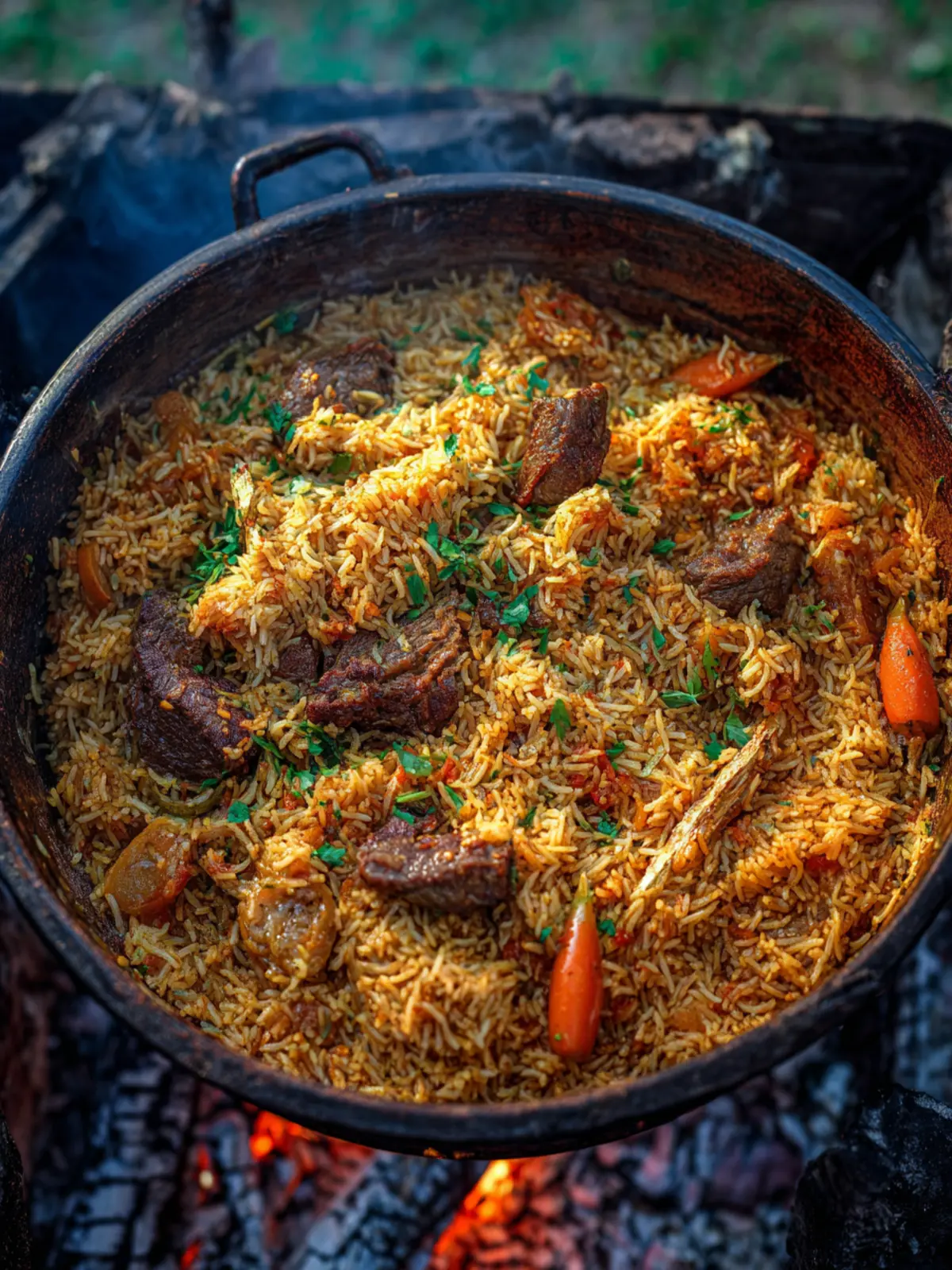 How To Make Uzbek Plov in Kazan (Outdoor Cooking) First Image