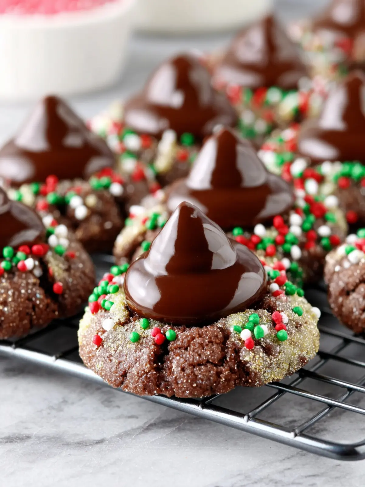 Chocolate Sprinkle Kiss Cookies First Image