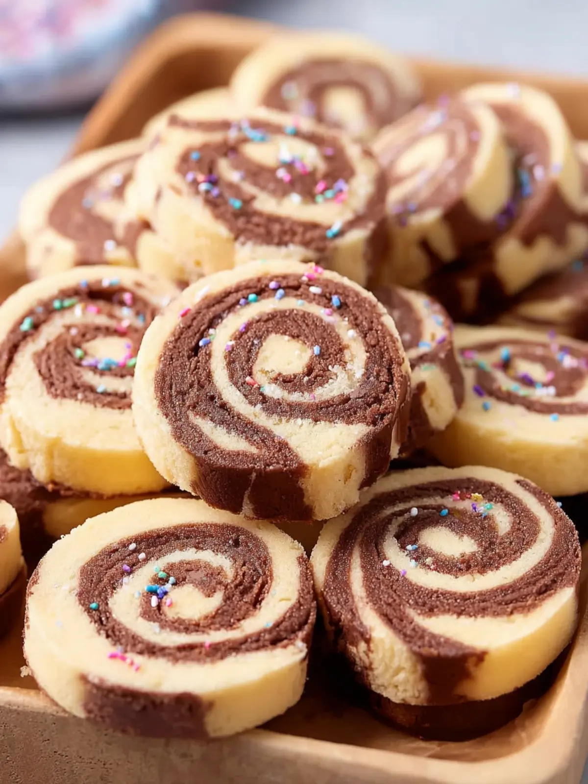 Chocolate Pinwheel Cookies First Image