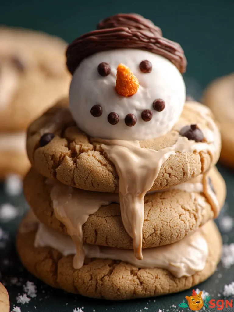 Melted Snowman Peanut Butter Cookies First Image