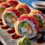 Homemade California Crunch Roll Sushi First Image