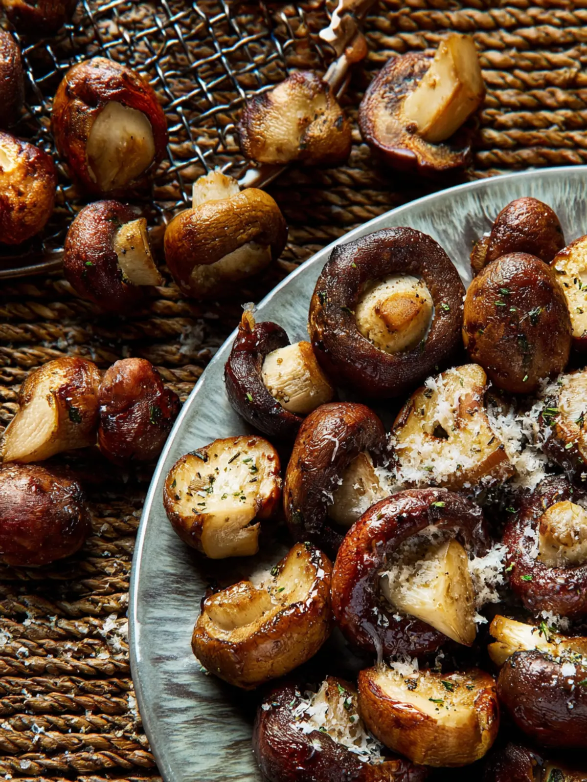 Air Fryer Roasted Mushrooms First Image