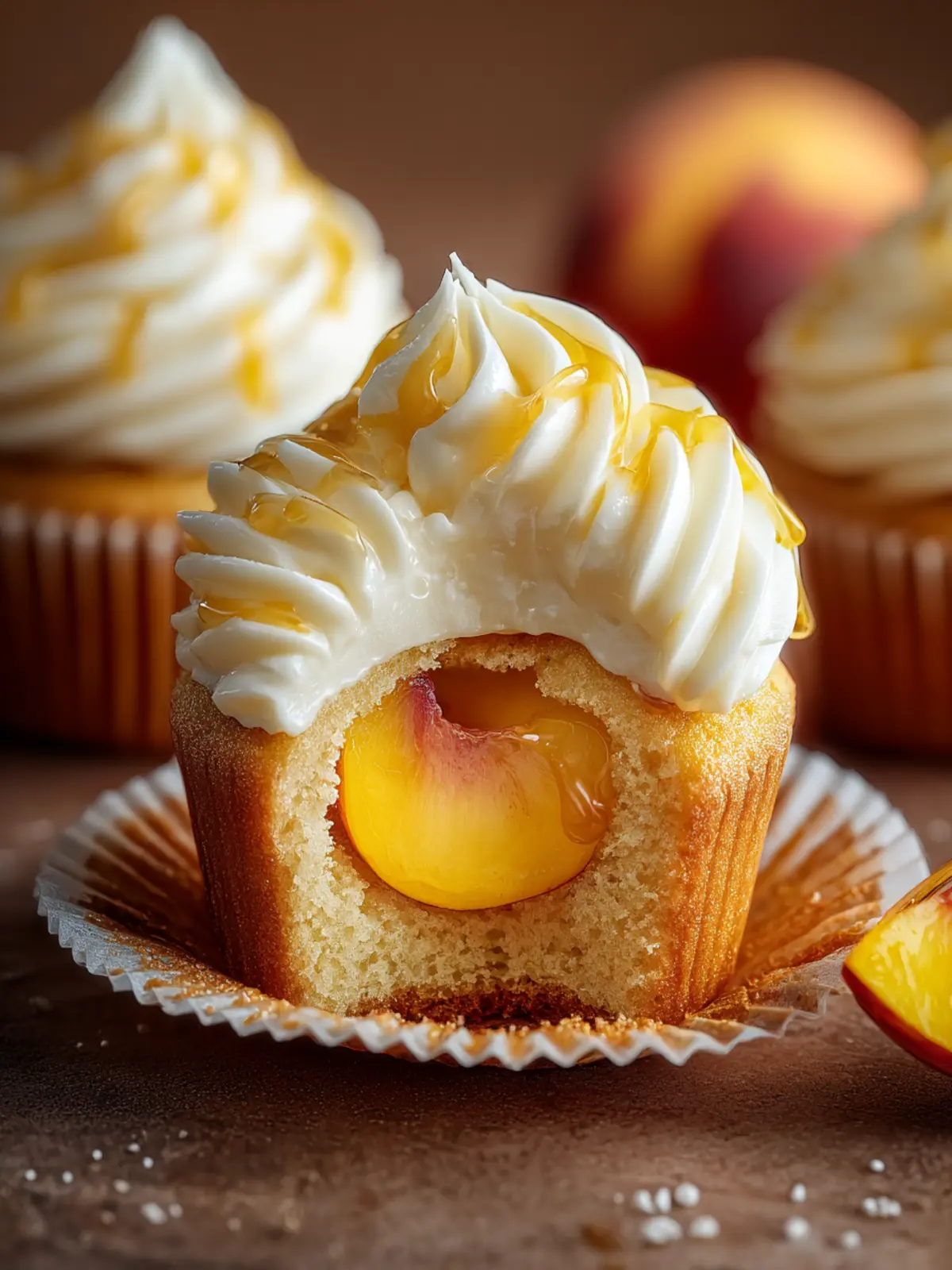 Honey Peach Cream Cheese Cupcakes First Image