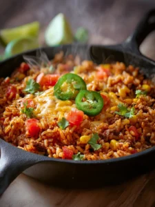 Easy One Dish Taco Rice Skillet First Image