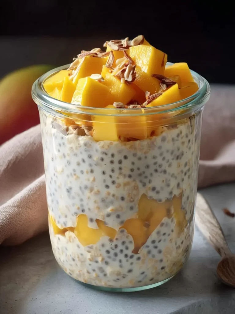 Creamy Overnight Oats with Mango and Chia Seeds First Image