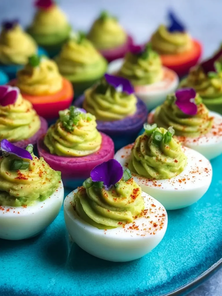 Pride Month Rainbow Guacamole Deviled Eggs to Dazzle You First Image