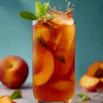 Refreshing 3 ingredient Peach Iced Tea recipe First Image
